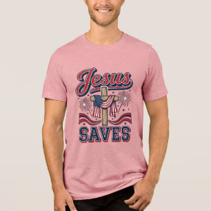 Jesus Saves Patriotic Christian Vintage Shirt Desi