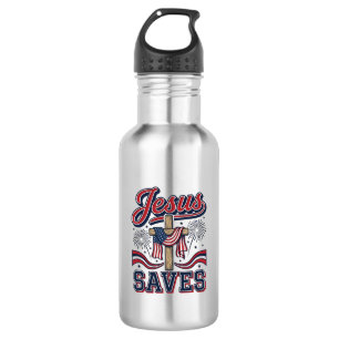 Jesus Saves Patriotic Christian Vintage Shirt Desi 532 Ml Water Bottle
