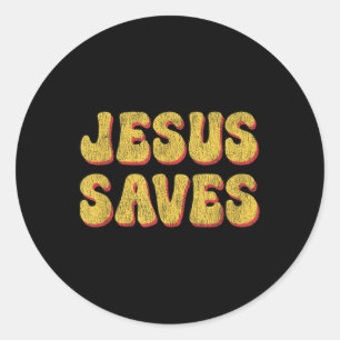Jesus Saves - Popular Christian Faith Quote God Bi Classic Round Sticker
