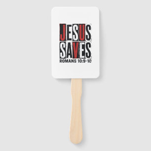 Jesus Saves Romans 10_9 Christian Vintage Shirt De Hand Fan