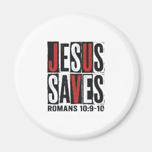 Jesus Saves Romans 10_9 Christian Vintage Shirt De Magnet