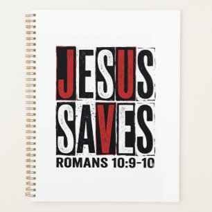 Jesus Saves Romans 10_9 Christian Vintage Shirt De Planner