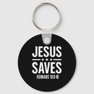 Jesus Saves Romans Bible Verse Faith Believer Men  Key Ring