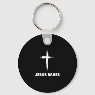 Jesus saves small cross huge faith 3 christ key ring