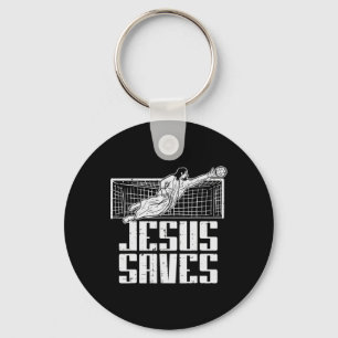 Jesus Saves Soccer Footll Christian Goalie Goalkee Key Ring