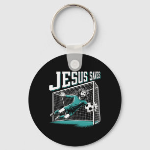 Jesus Saves Soccer Goalie Goalkeeper Key Ring