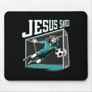 Jesus Saves Soccer Goalie Goalkeeper Mouse Pad