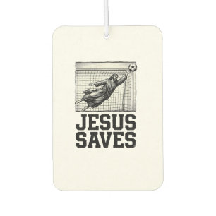 Jesus Saves Soccer Goalie Vintage Engraving Shirt_ Car Air Freshener