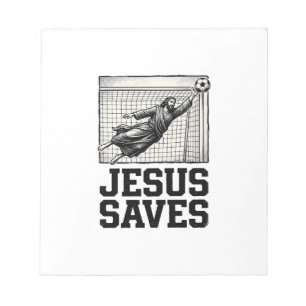 Jesus Saves Soccer Goalie Vintage Engraving Shirt_ Notepad