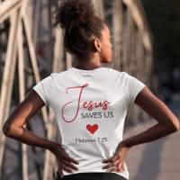 Jesus Saves Us Red Heart Scripture Hebrews 7:25