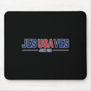 Jesus Saves Usa - Christian Patriotic Jesusaves Mouse Pad