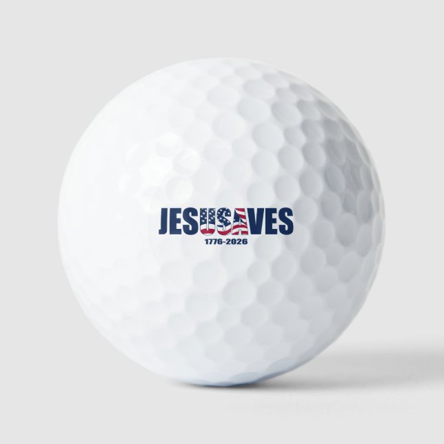 Jesus Saves USA Golf Balls (Front)