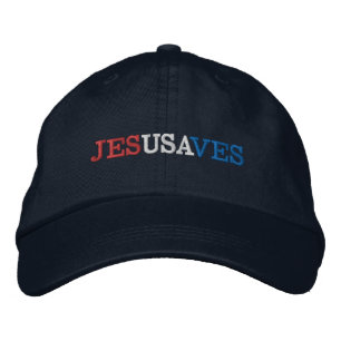 Jesus Saves USA Tri-Colour Embroidery Embroidered Hat