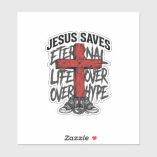 Jesus Saves Vintage Cross Christian Streetwear Shi