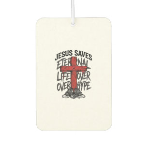 Jesus Saves Vintage Cross Christian Streetwear Shi Car Air Freshener