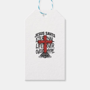 Jesus Saves Vintage Cross Christian Streetwear Shi Gift Tags