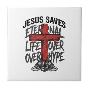 Jesus Saves Vintage Cross Christian Streetwear Shi Tile