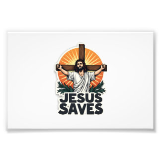 Jesus Saves Vintage Engraving Faith Shirt (1) Photo Print