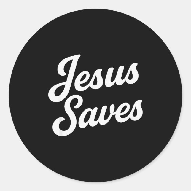 Jesus Saves Vintage Script  Classic Round Sticker (Front)