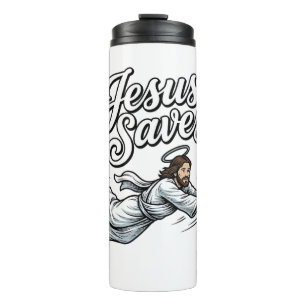 Jesus Saves Volleyball Vintage Christian Shirt Thermal Tumbler