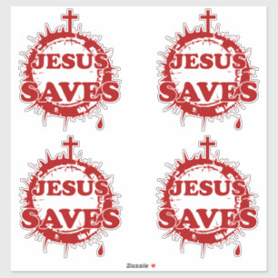 Jesus Saves with Cross and Crown of Thorns