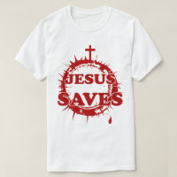 Jesus Saves with Cross and Crown of Thorns