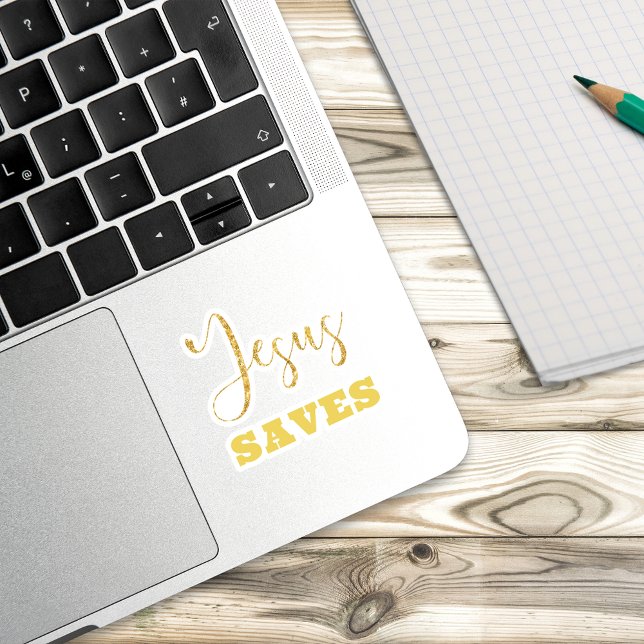 Jesus Saves Yellow Gold Glitter (Creator Uploaded)