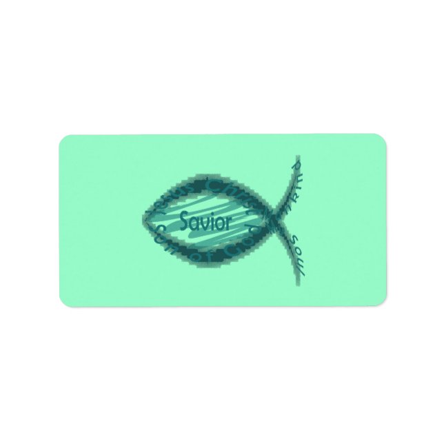 Jesus Saviour Christian Fish Symbol Label (Front)