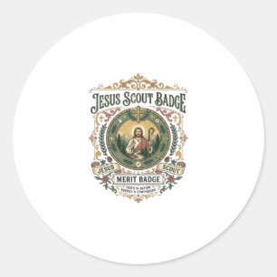 Jesus Scout Badge Merit Badge Jesus Scout Badge Me Classic Round Sticker