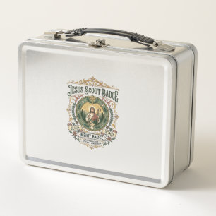 Jesus Scout Badge Merit Badge Jesus Scout Badge Me Metal Lunch Box