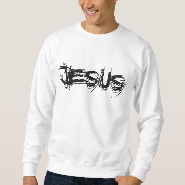 Jesus Scratch Noir Sweatshirt (Front)
