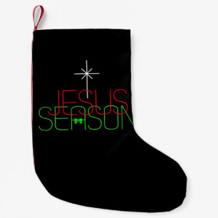 Jesus Season Small Christmas Stocking