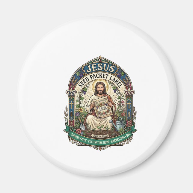 Jesus Seed Packet Label Jesus Seed Packet Christia Magnet (Front)