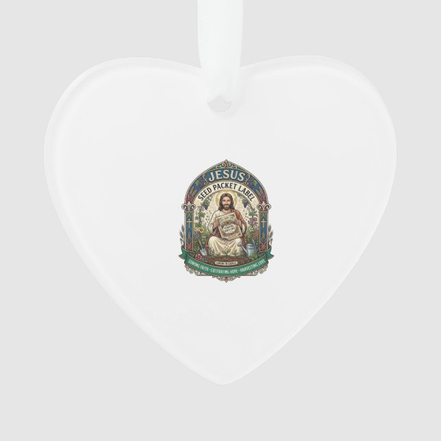 Jesus Seed Packet Label Jesus Seed Packet Christia Ornament (Front)