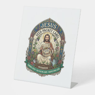 Jesus Seed Packet Label Jesus Seed Packet Christia Pedestal Sign