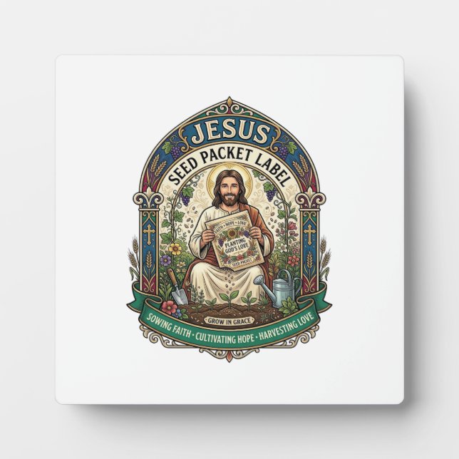 Jesus Seed Packet Label Jesus Seed Packet Christia Plaque (Front)