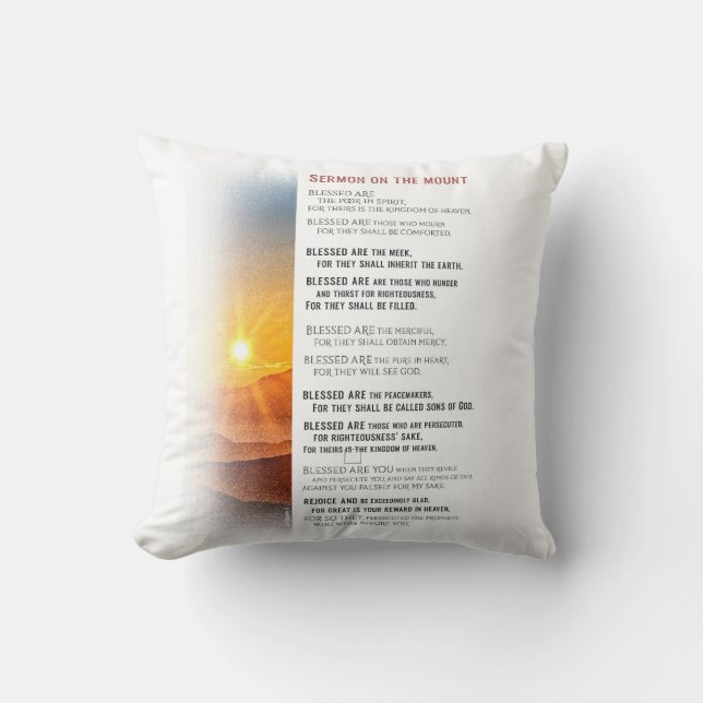 Jesus' Sermon on the Mount - Matthew 5 Cushion (Front)