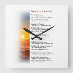 Jesus' Sermon on the Mount - Matthew 5 Square Wall Clock