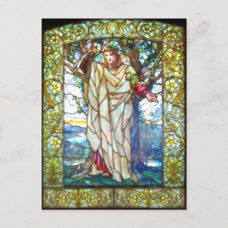 Jesus sermon on the mount - Stained Glass Postcard