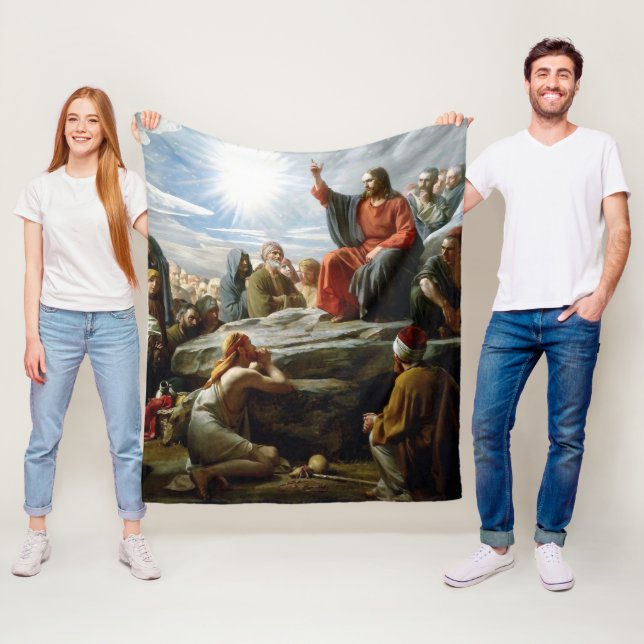 Jesus, Sermon on the Mountm, Fleece Blanket (In Situ)