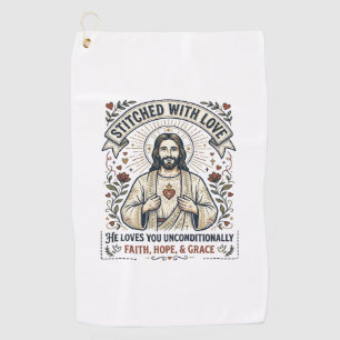 Jesus Sewing Quilting Shirt Christian Graphic_1 Golf Towel