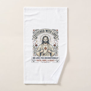 Jesus Sewing Quilting Shirt Christian Graphic_1 Hand Towel