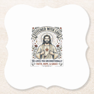 Jesus Sewing Quilting Shirt Christian Graphic_1 Paper Coaster