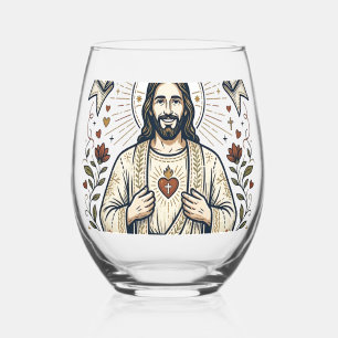 Jesus Sewing Quilting Shirt Christian Graphic_1 Stemless Wine Glass