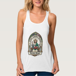 Jesus Sewing Repair Mended Heart Jesus Sewing Repa Singlet
