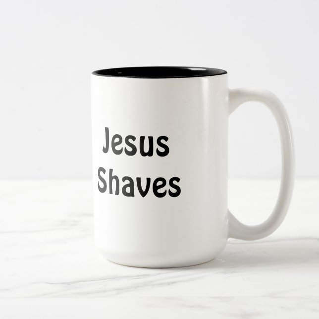 Jesus Shaves Two-Tone Coffee Mug (Right)