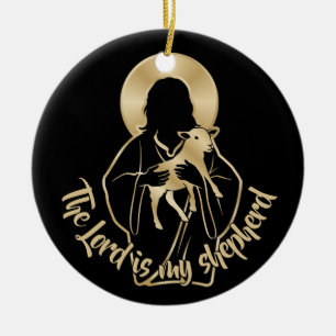 Jesus Shepherd Ceramic Tree Decoration