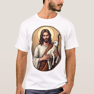 Jesus Shepherd Circle Vintage Engraving Shirt