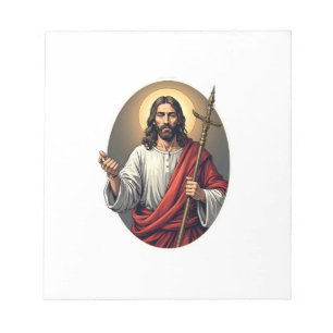 Jesus Shepherd Crest Vintage Engraving Shirt Notepad