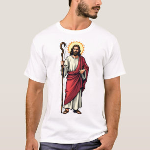 Jesus Shepherd Staff Vintage Engraving Tee 2